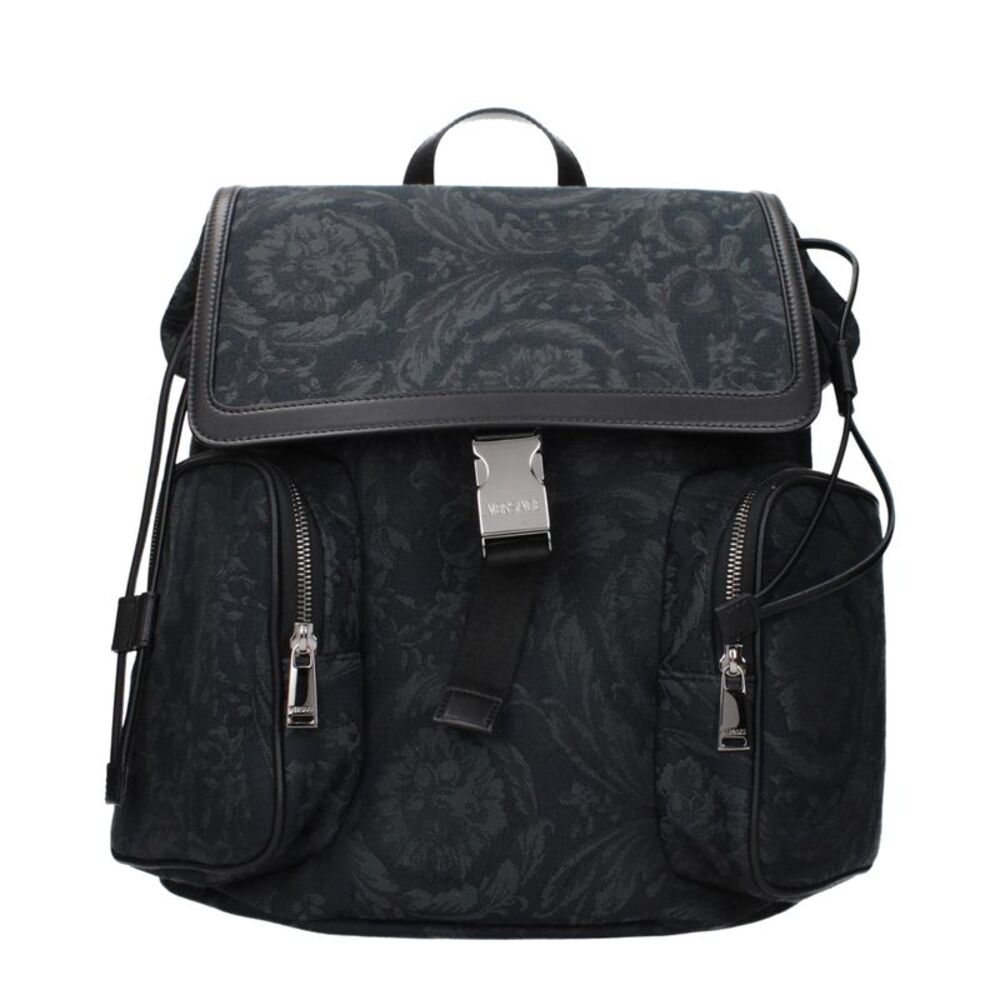 Versace Black Fabric Men's Backpack